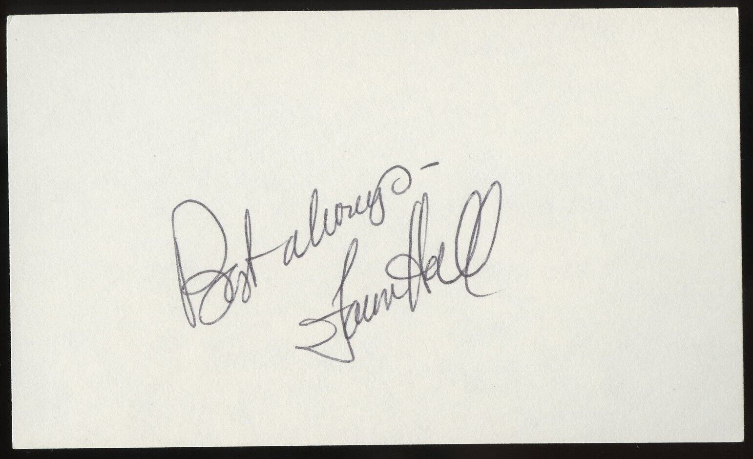 Fawn Hall signed autograph 3x5 Cut Secretary to Lieutenant Colonel Oliver North