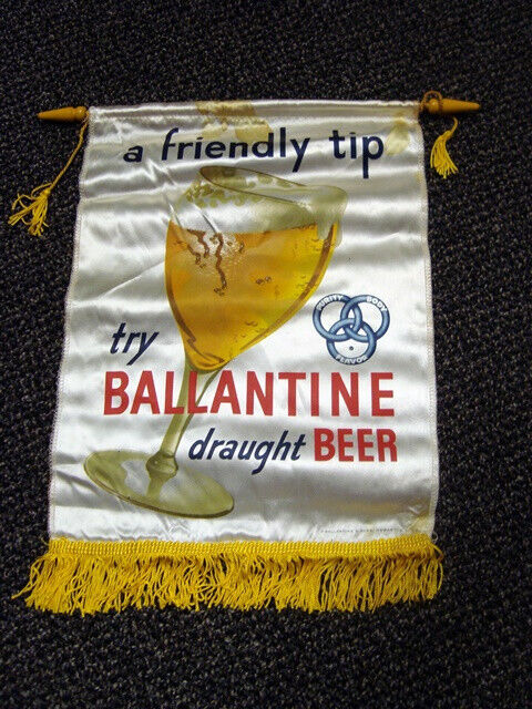 Circa 1950s Ballantine Beer Silk Pennant, Newark, New Jersey
