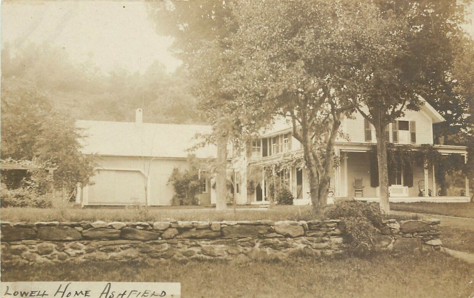 c1910 RPPC Postcard; Lowell Home, Ashfield MA Franklin County Unposted