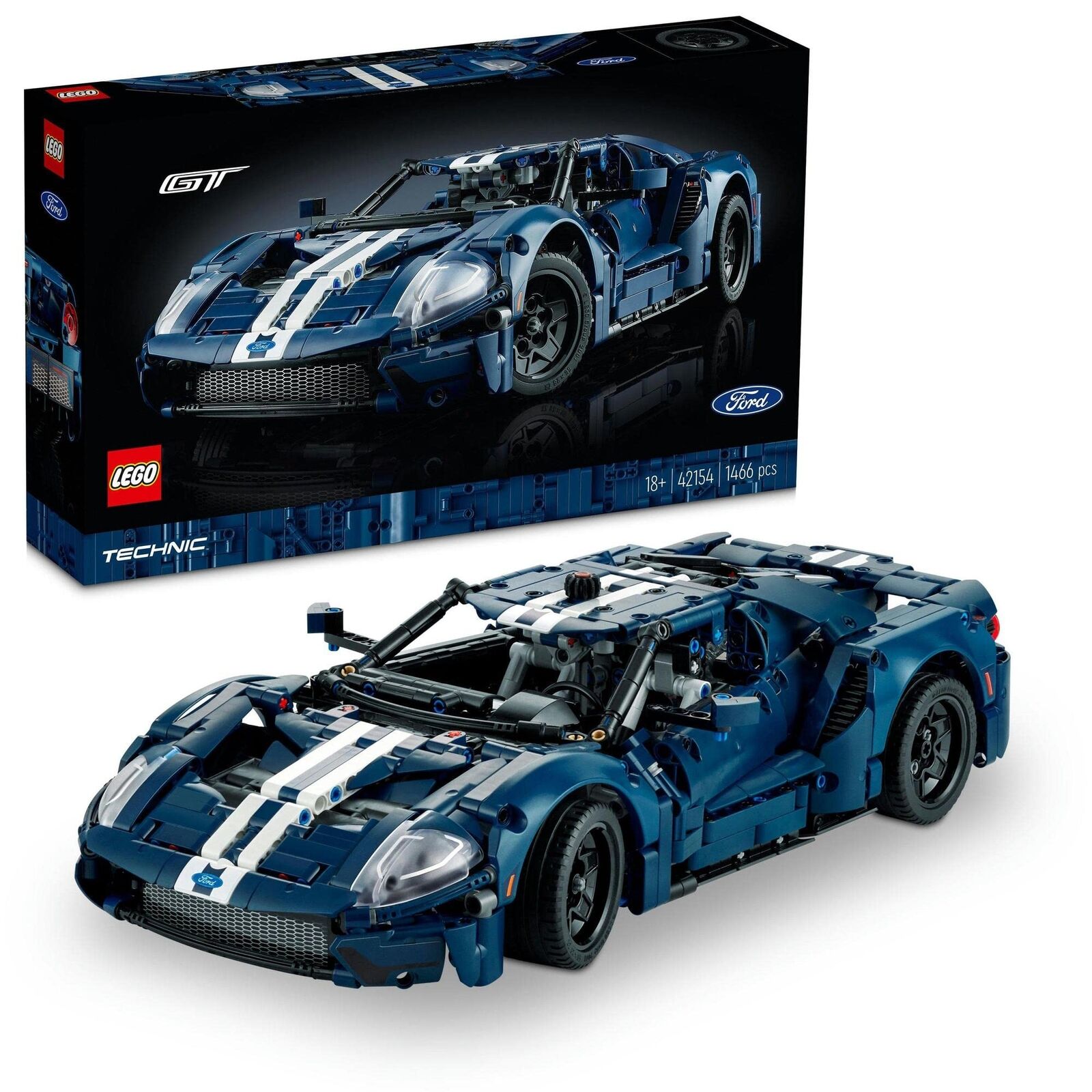 LEGO Technic 2022 Ford GT Christmas Present ABS Blue Unisex Dexterity
