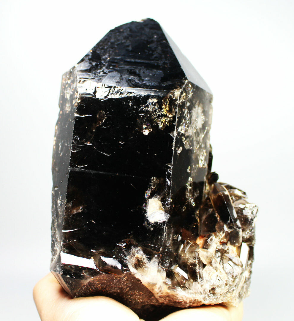 5.48lb Natural Rare Black QUARTZ Crystal Cluster Point Mineral Specimen