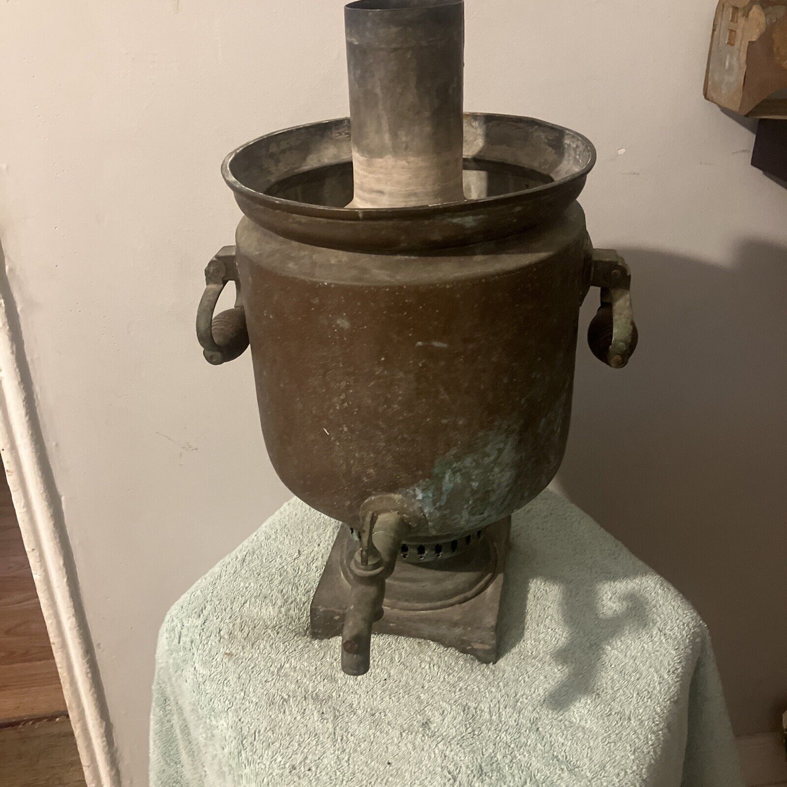 Antique Vintage Copper Samovar Pot Coffee Water
