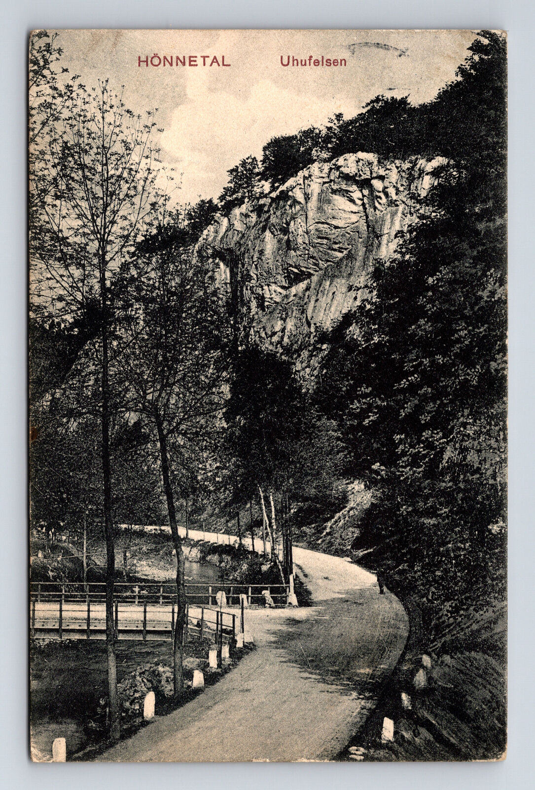 c1908 Scenic Cliffs at Honnetal Uhufelson Germany Postcard