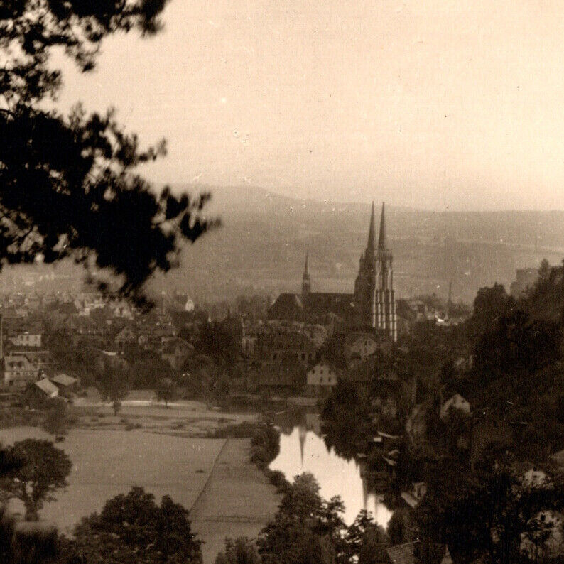 Vintage 1930s RPPC St. Elizabeth\'s Church Autumn Fog Marburg Postcard
