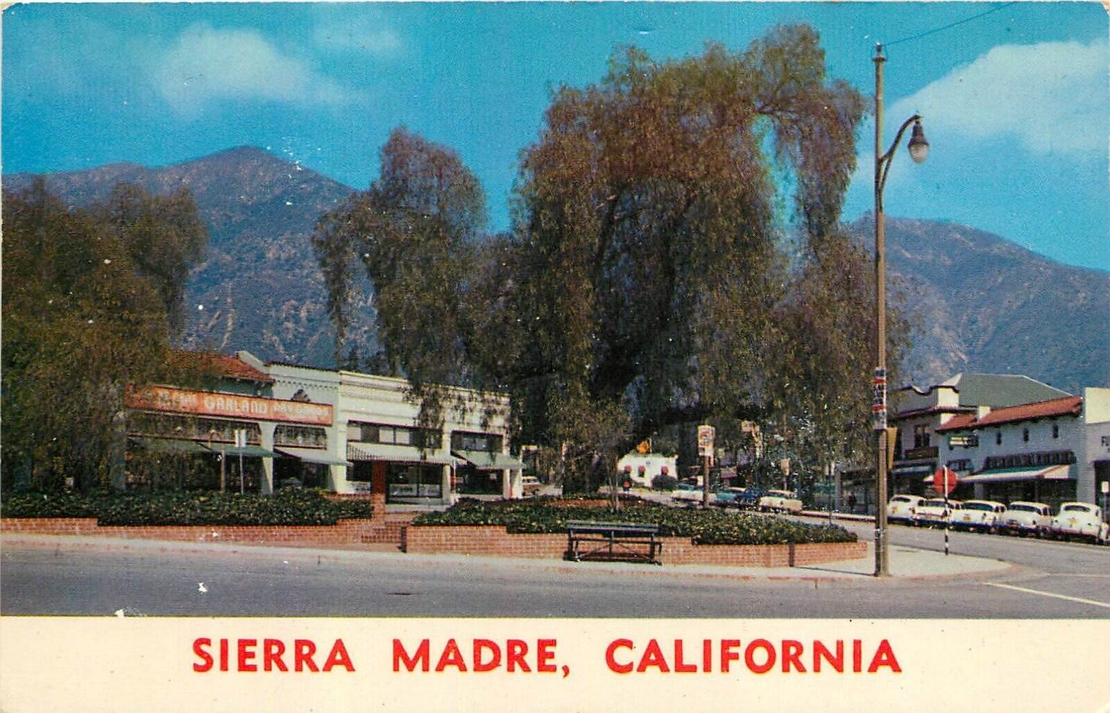 Postcard 1950s California Sierra Madre Kersting Square Columbia CA24-4105