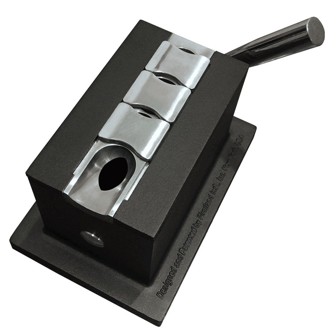 Black Quad Table Cigar Cutter 4-1 52~58 Ring Gauge V Cuban Cut Metal Cast Body