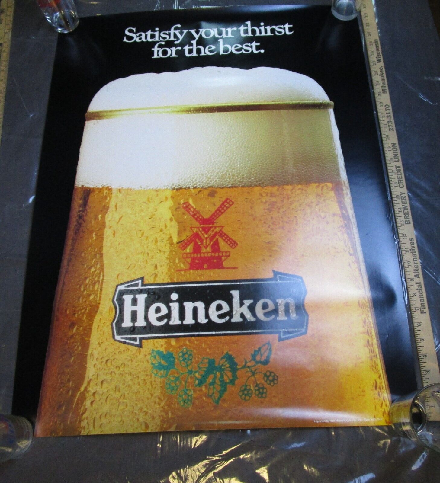 HEINEKEN Beer Advertising Poster Approx. 26” X 34” Vintage