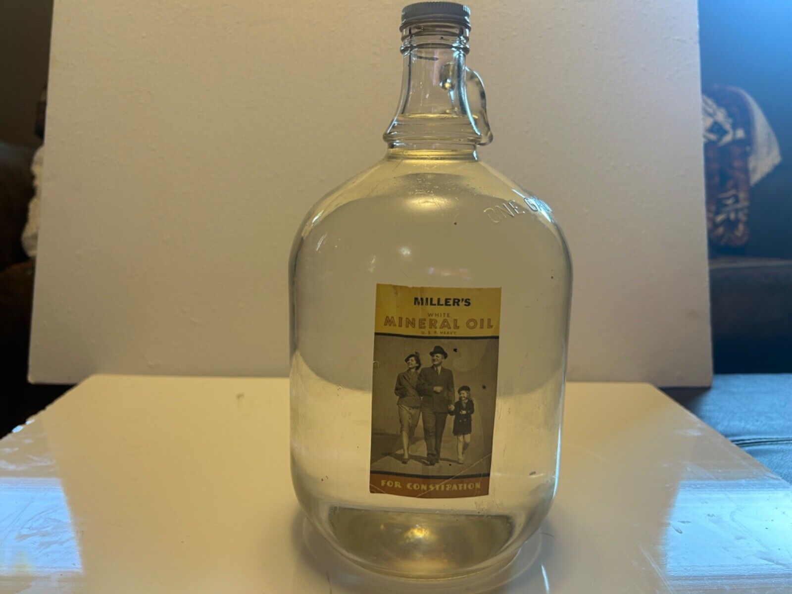 Vintage medicine Miller’s mineral oil. 1 gallon.