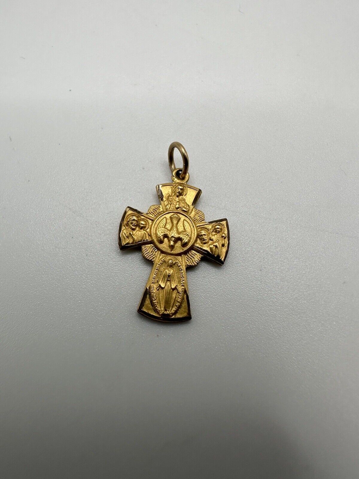 Vintage 14k GF Catholic Cross Call Priest 2.2cm Medal
