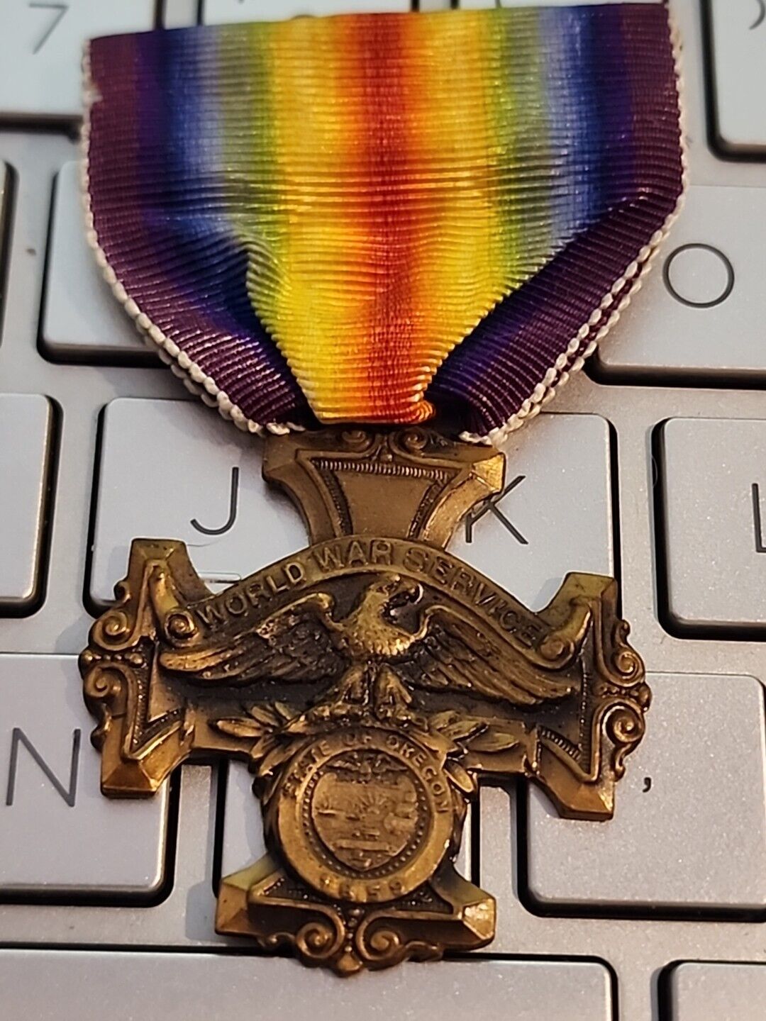 WW1 VETERANS US Service Victory Medal State Of Oregon Great War Vintage