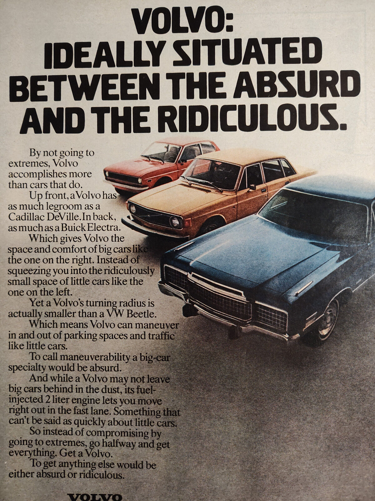 1973 Esquire Original Art Ad Advertisement VOLVO Ideally Situated