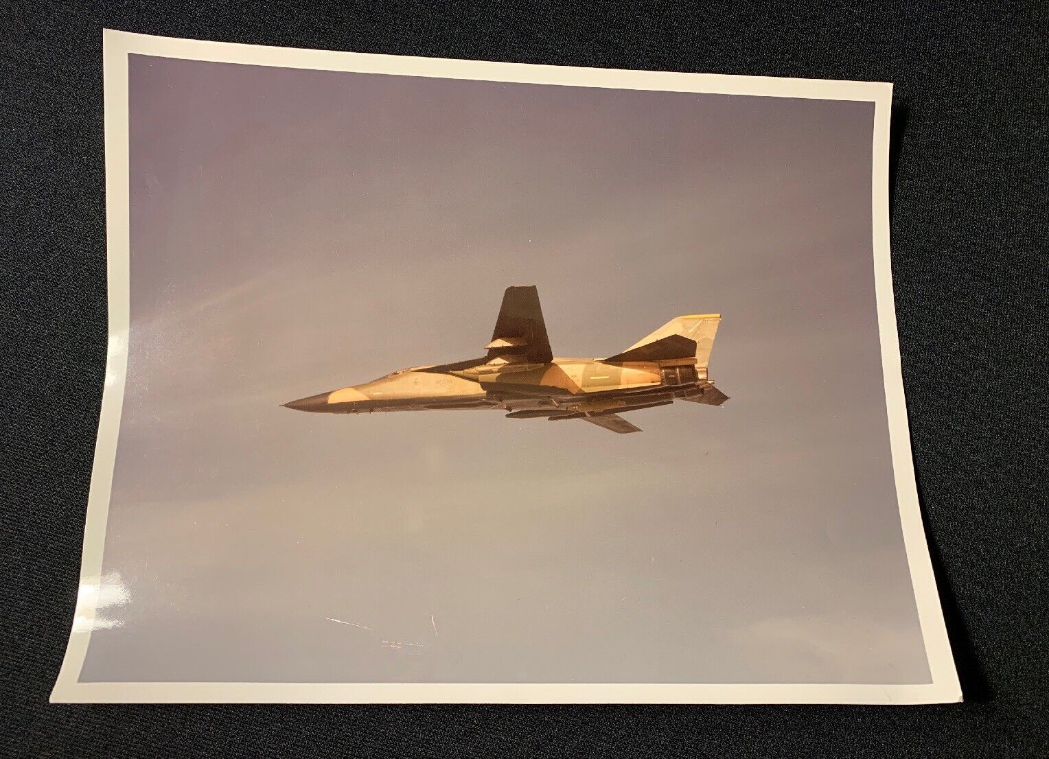 General Dynamics F-111A Aardvark Tactical Aircraft in Flight Color Photograph