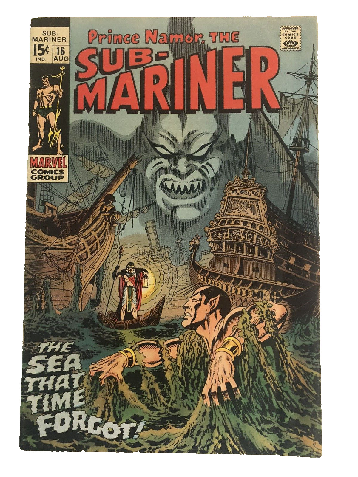 SUB-MARINER #16 -THE PRINCE NAMOR & THE SEA THAT TIME FORGOT -1969 MARVEL COMICS