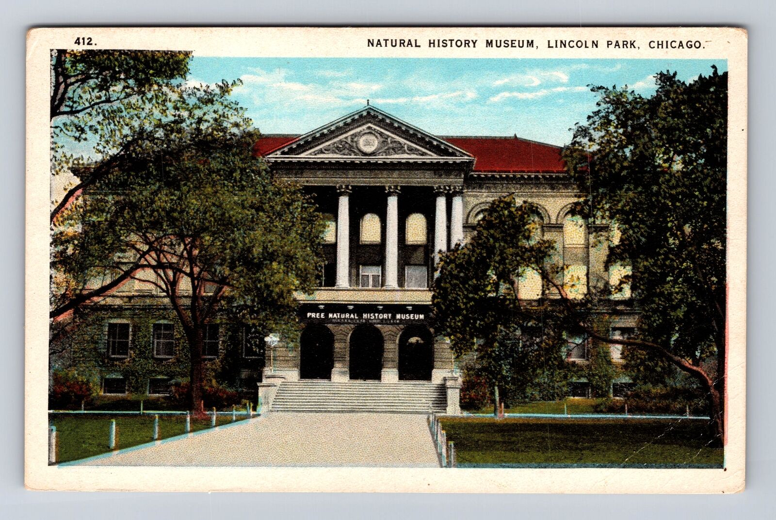 Chicago IL-Illinois, Natural History Museum, Lincoln Park, Vintage Postcard