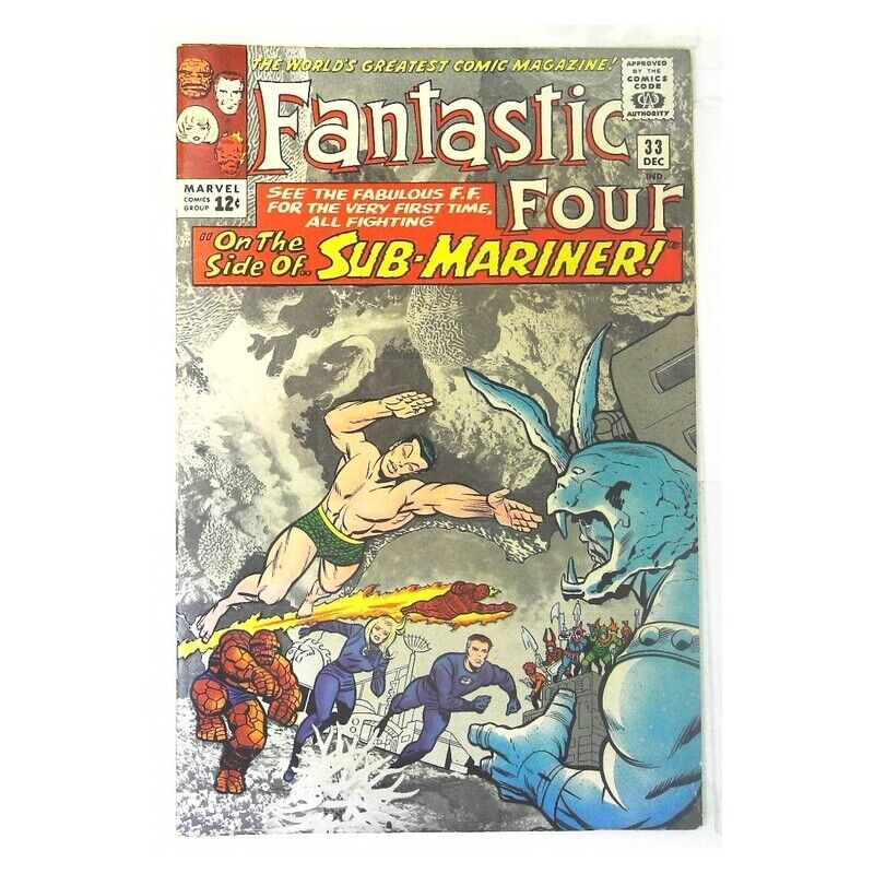 Fantastic Four #33  - 1961 series Marvel comics Fine+ / Free USA Shipping [d\