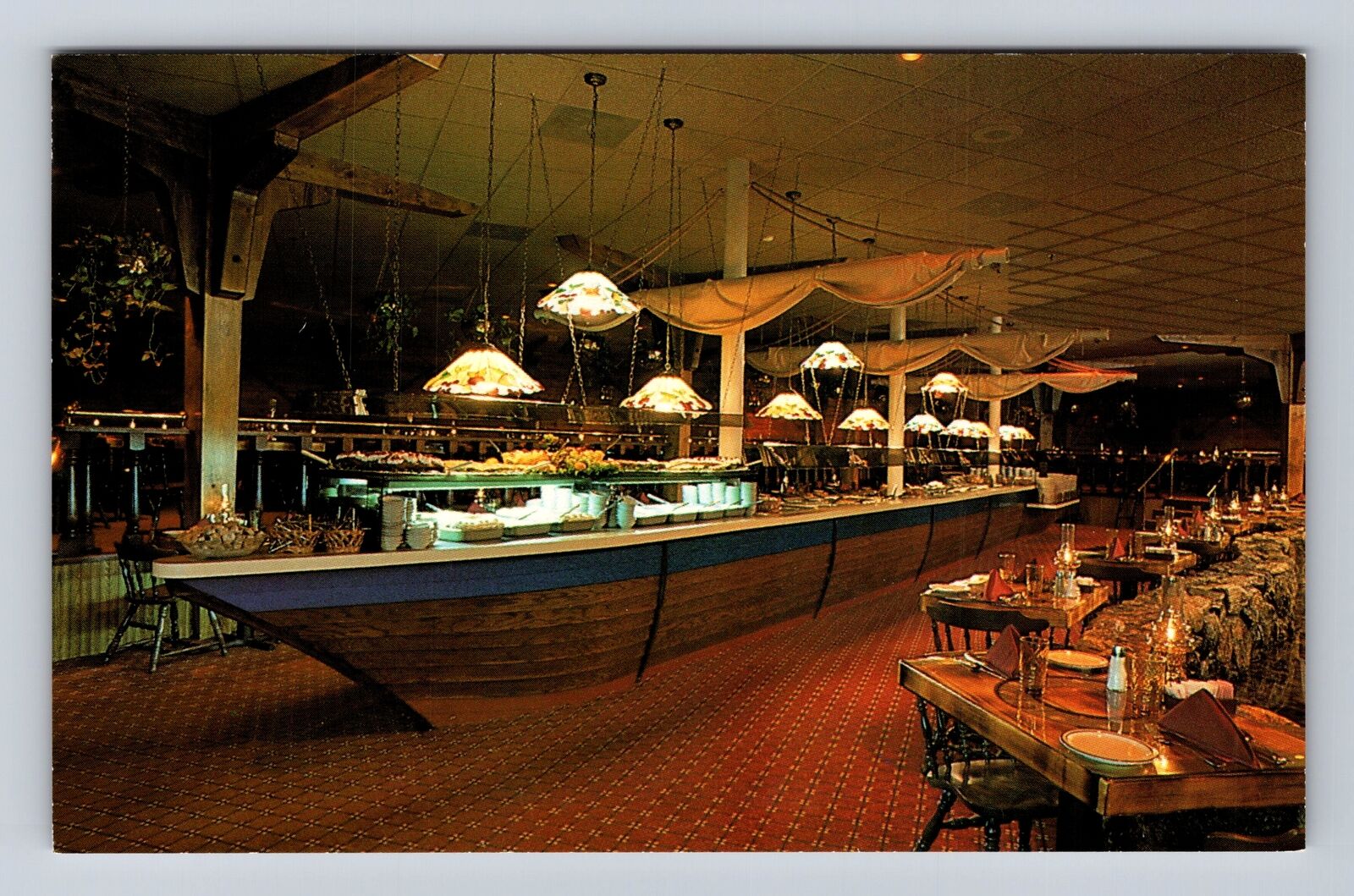 Williamsburg VA-Virginia Capt George's Seafood Buffet Advertise Vintage Postcard