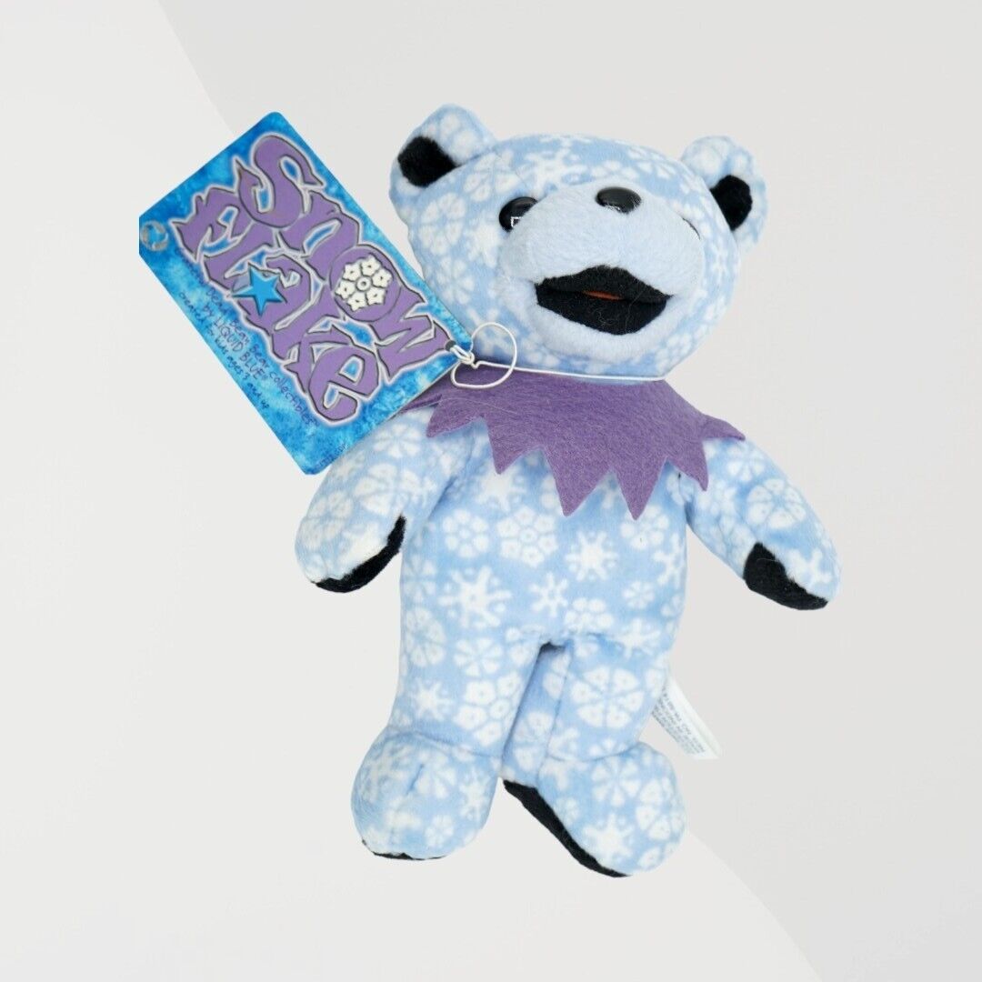Vintage 90\'s LIQUID BLUE Grateful Dead Bear Collectibles Snow Flake Plush 7\