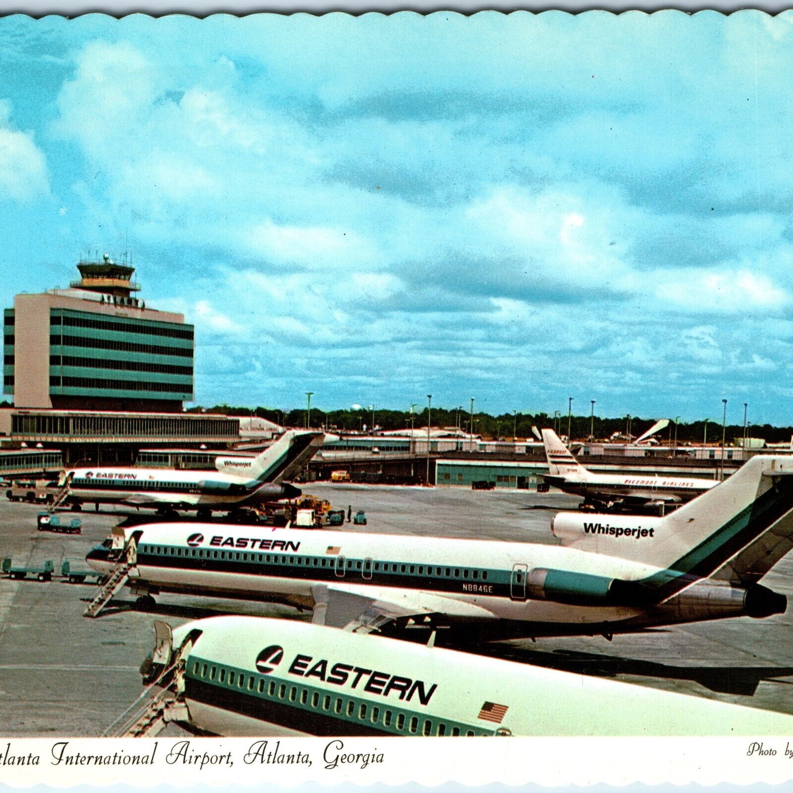 c1970s Atlanta, GA Hartsfield Airport Eastern Airlines Piedmont Jet Airplanes M1