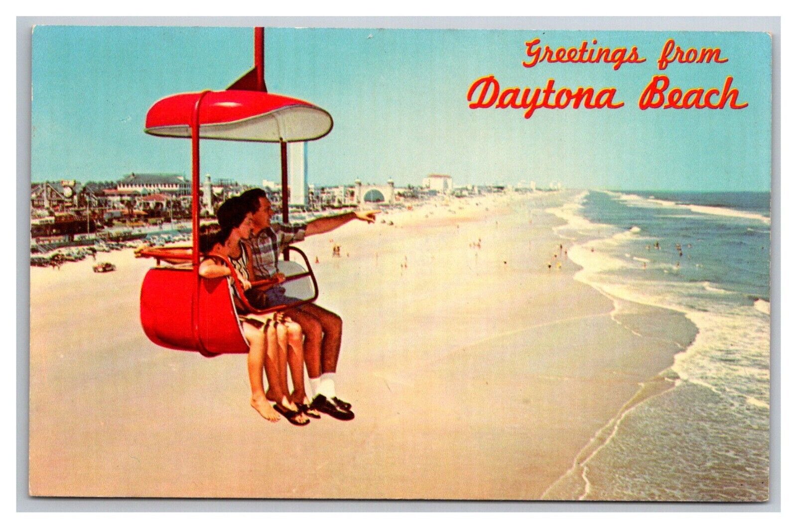 Postcard Daytona Beach Florida Greetings Sky Lift