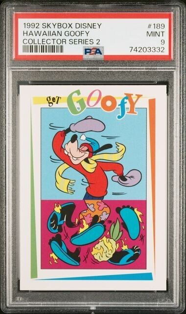 1992 Disney Skybox Hawaiian Goofy #189 Pop 1 PSA 9 Mint