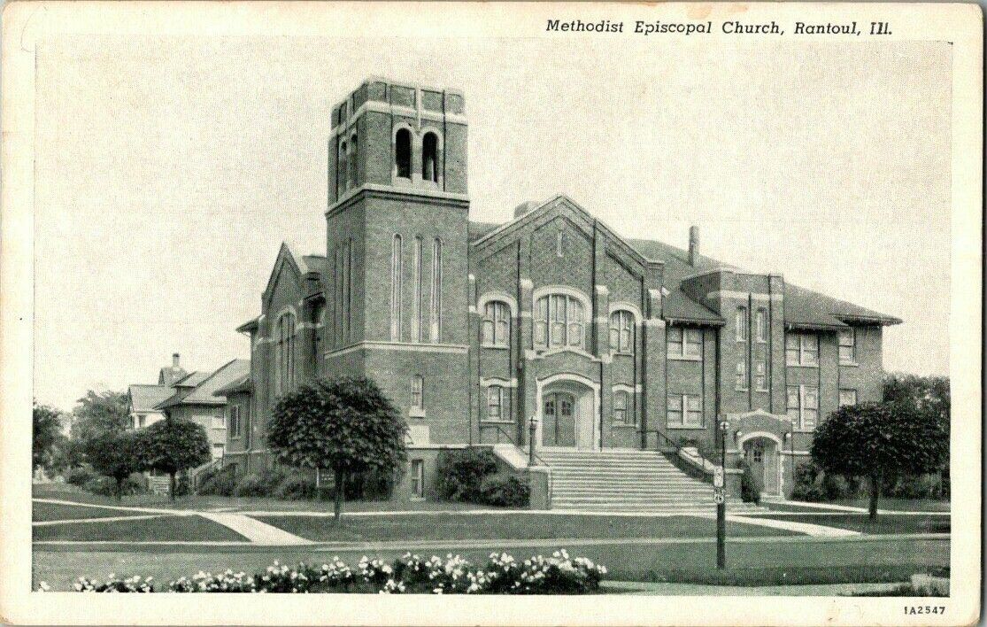 1930\'S. METHODIST EPISCOPAL CHURCH. RANTOUL, ILL. POSTCARD. TM21