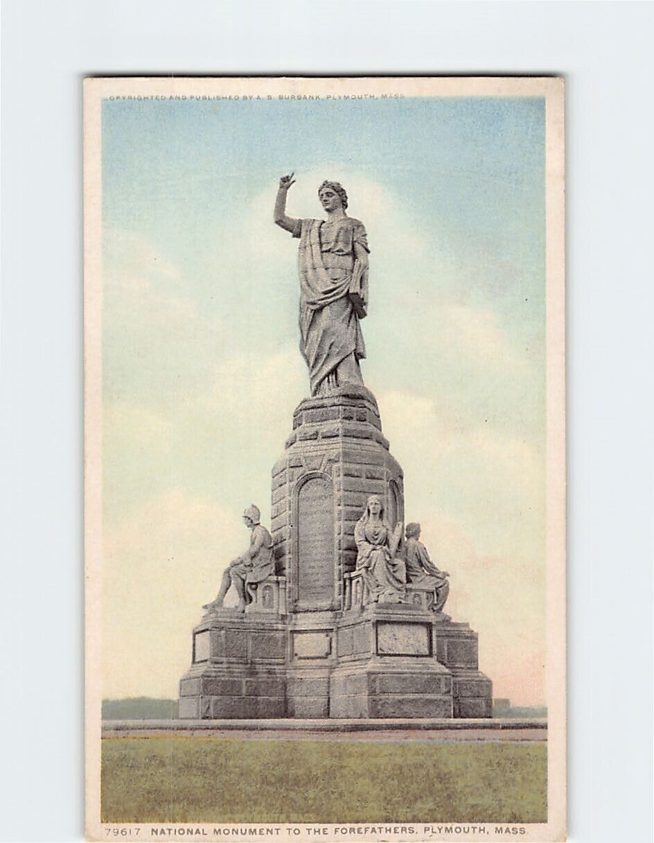Postcard National Monument to the Forefathers Plymouth Massachusetts USA