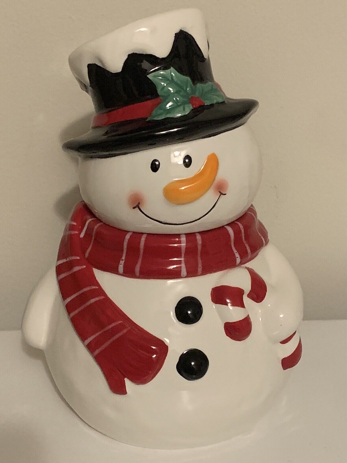 Snowman Ceramic Cookie Jar 13