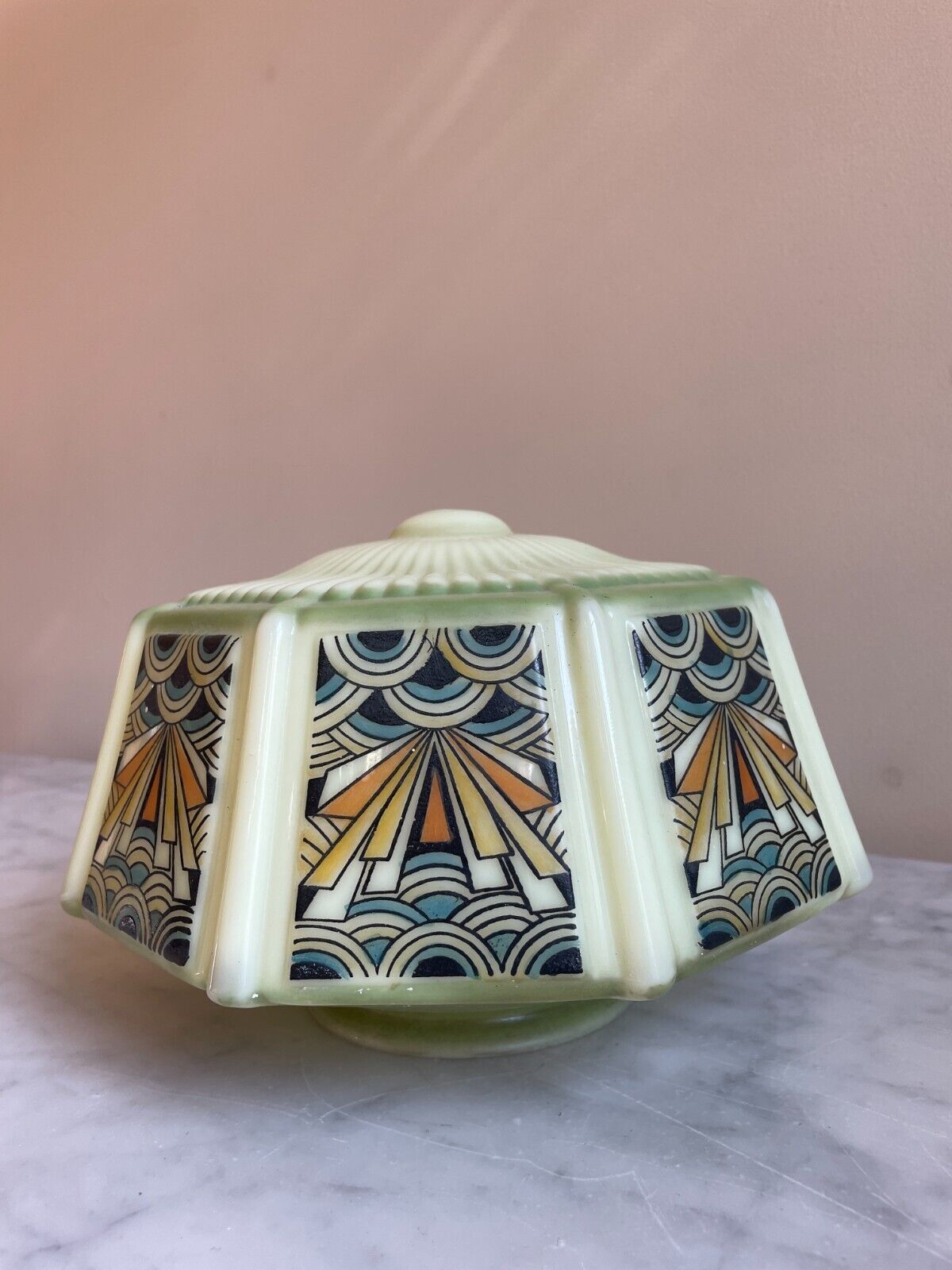 Rare 1930's Art Deco Milk Glass Lampshades