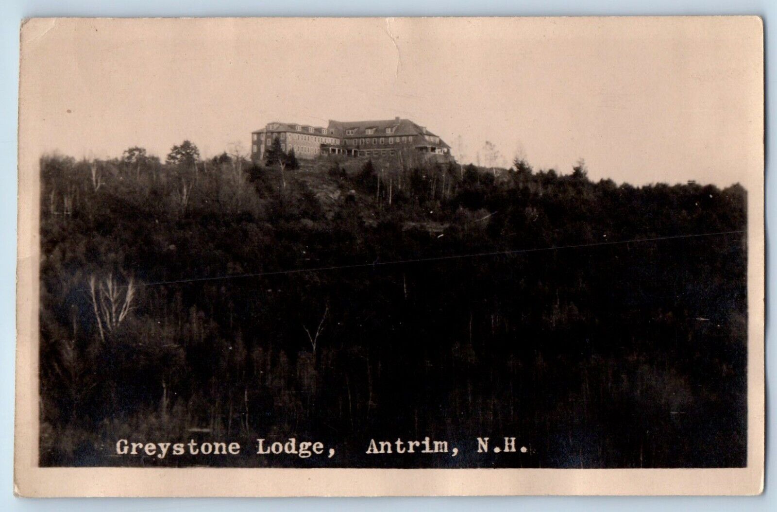 Antrim New Hampshire NH Postcard RPPC Photo Greystone Lodge c1910's Antique