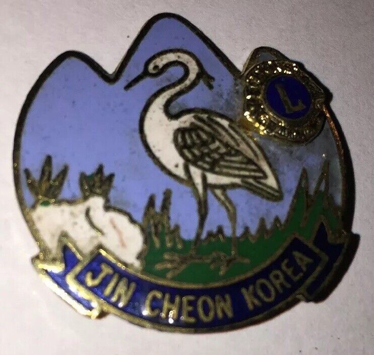 Vintage Lions Club Pin - Jin Cheon Korea - Bird