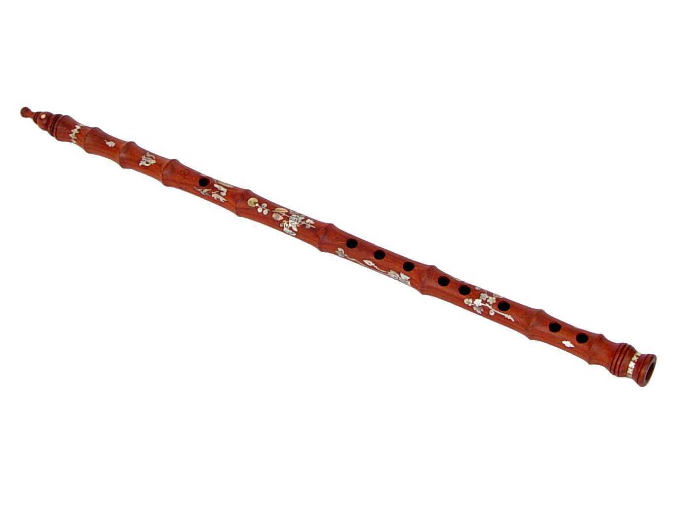 WindSong Rosewood Flute with Pearl Inlay Traditional Asian Fingering Key of G