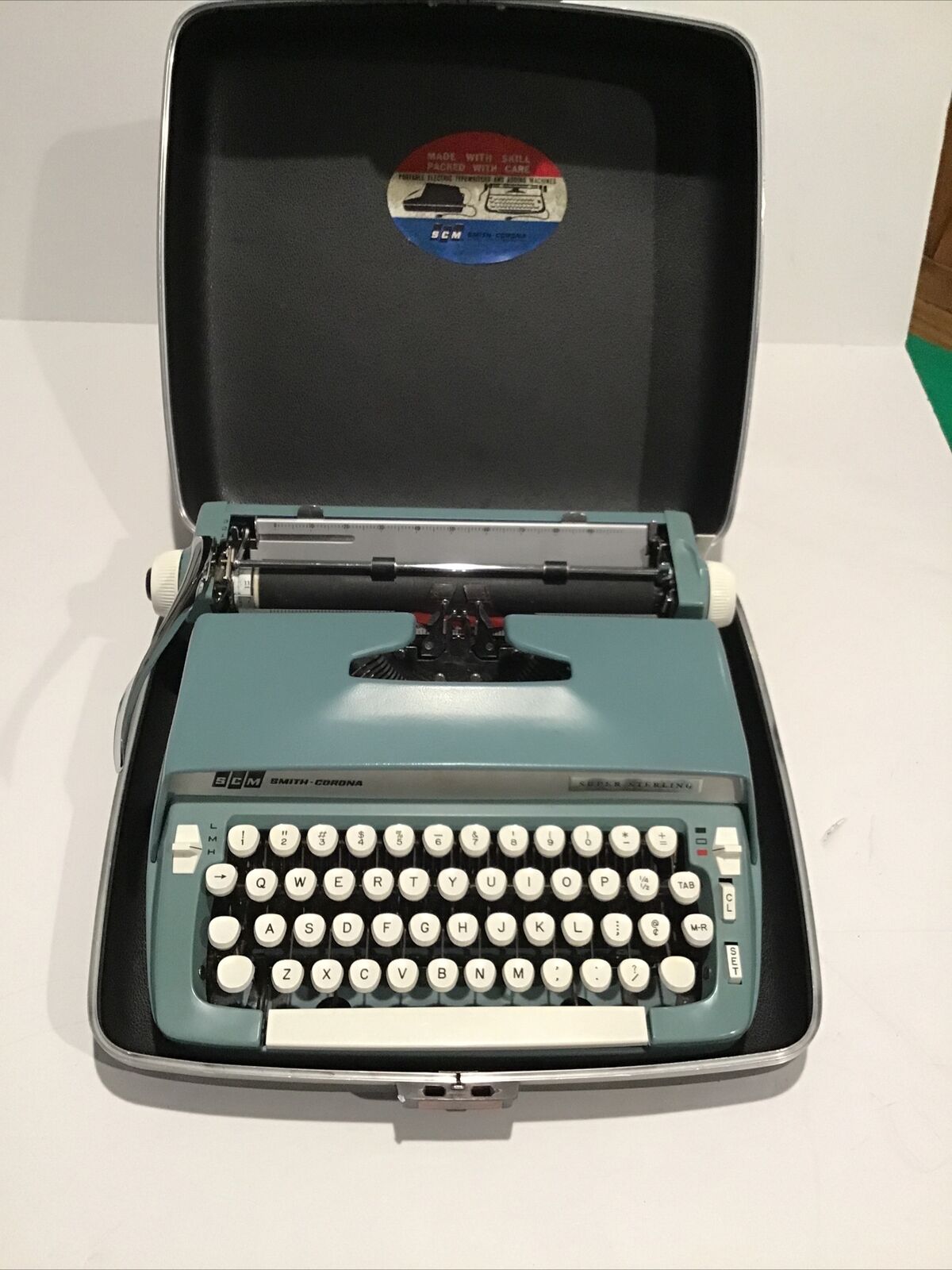 Vintage Smith Corona  Super  Sterling portable manual typewriter  Nice Working