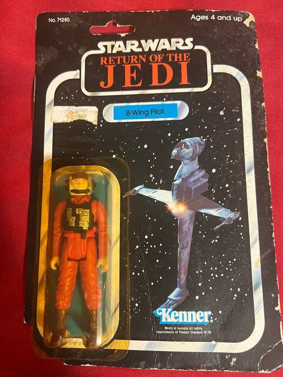 1983 B WING PILOT KENNER STAR WARS RETURN OF THE JEDI SEALED ON CARD RARE G5