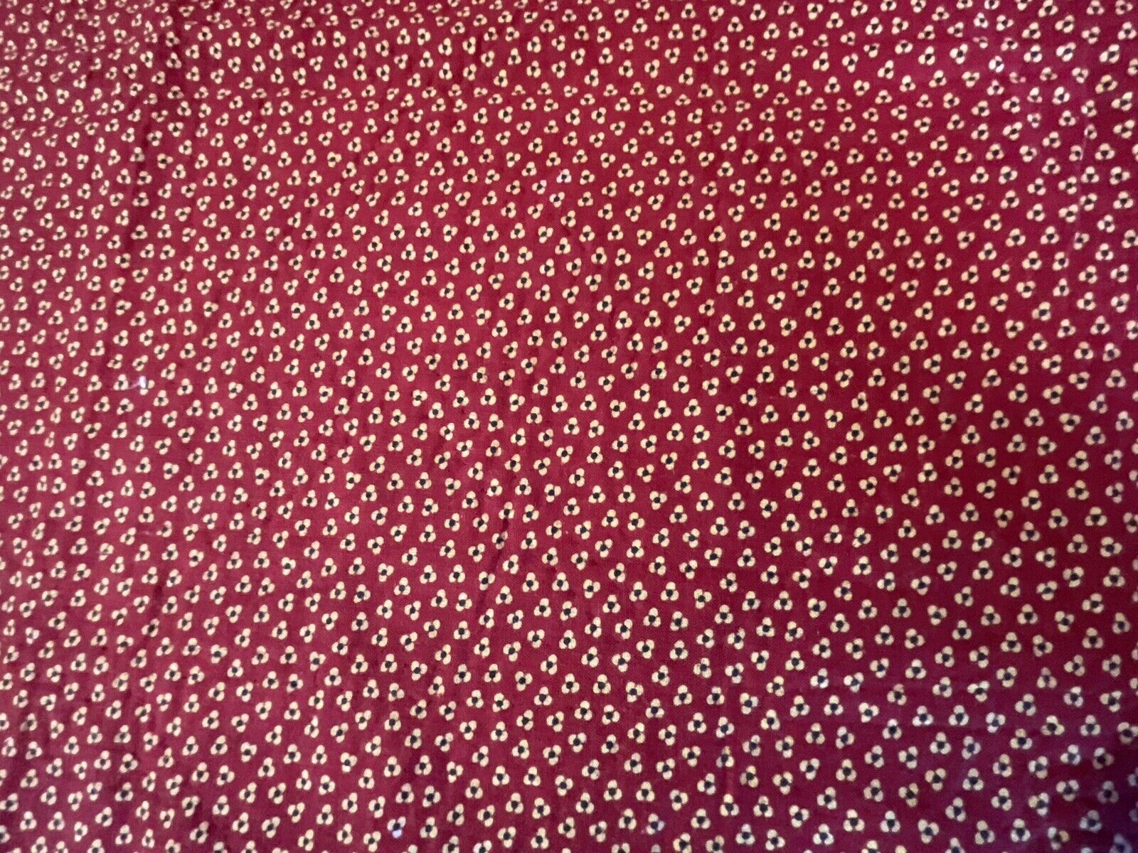 Woderous Large Panel Of Classic 19th Century Turkey Red Fabric 