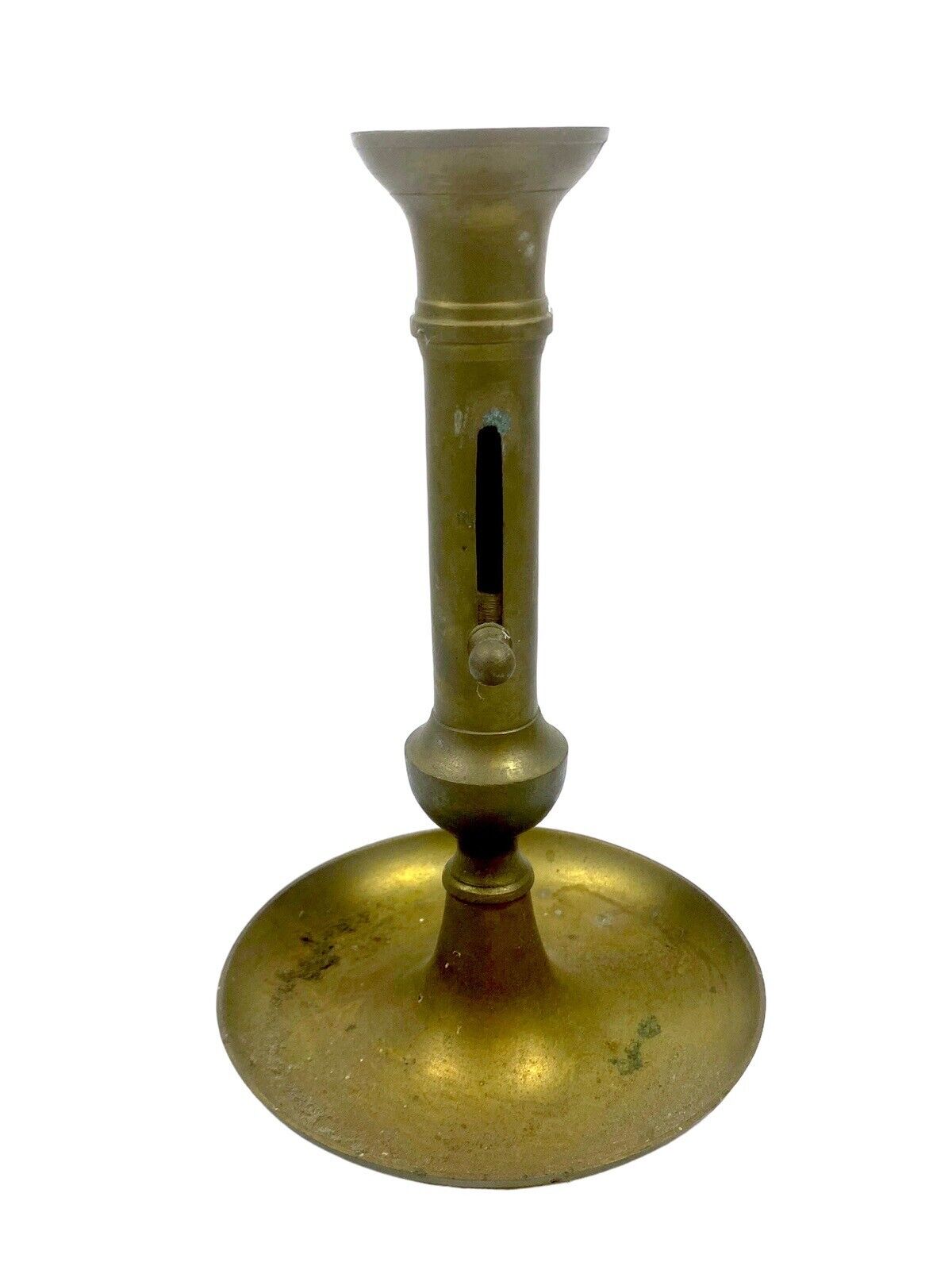 Antique Brass Candle Holder Adjustable IN Height Candlestick ~8.25” 1940s/50s
