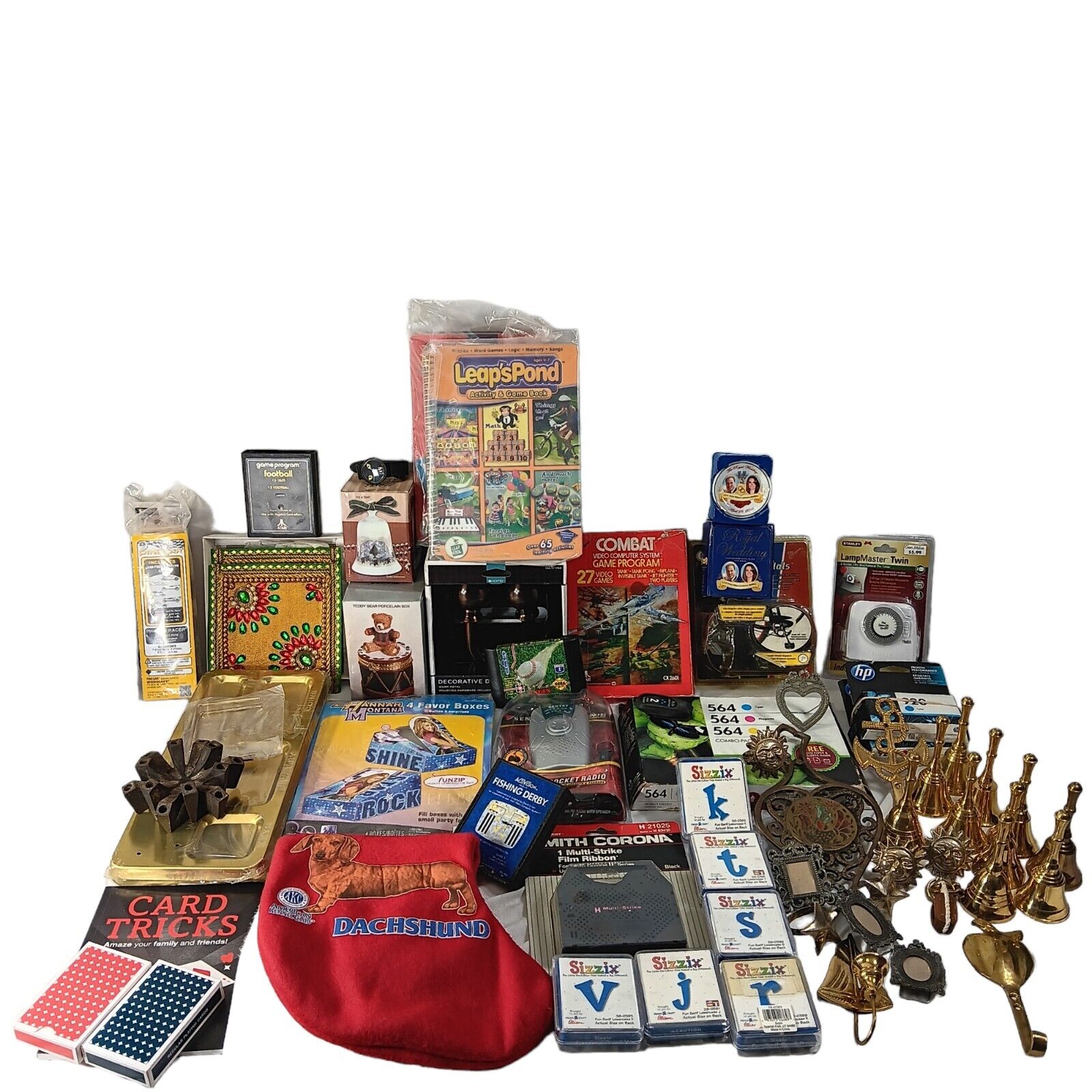 Junk Drawer Lot 15lbs Miscellaneous Vintage Brass Atari Sega Games Sizzix Plus