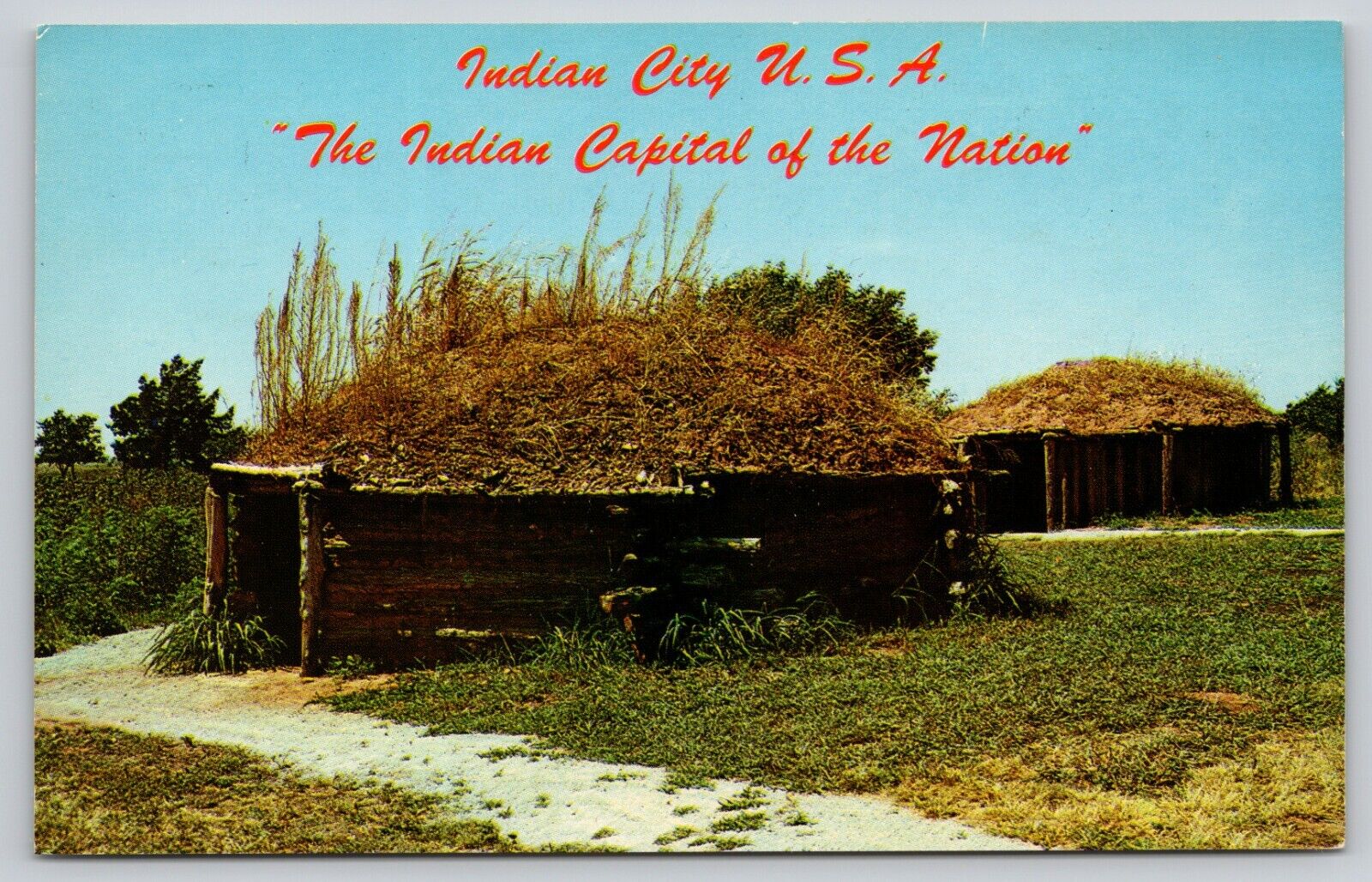 Postcard OK Anadarko Indian City USA Navajo Hogan UNP B10