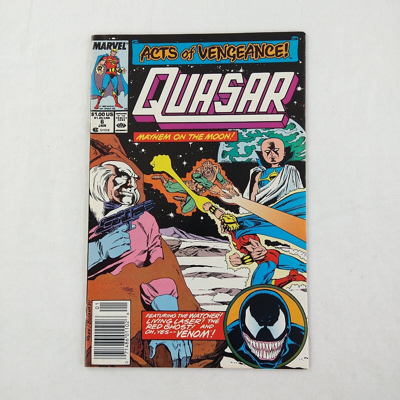 Quasar #6 Newsstand (1990 Marvel Comics) Venom Appearance
