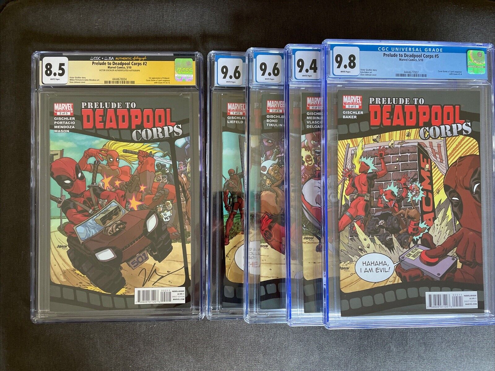 Marvel - PRELUDE TO DEADPOOL CORPS #1 #2(*SIGNED*) #3 #4 #5  - Set of CGC Comics