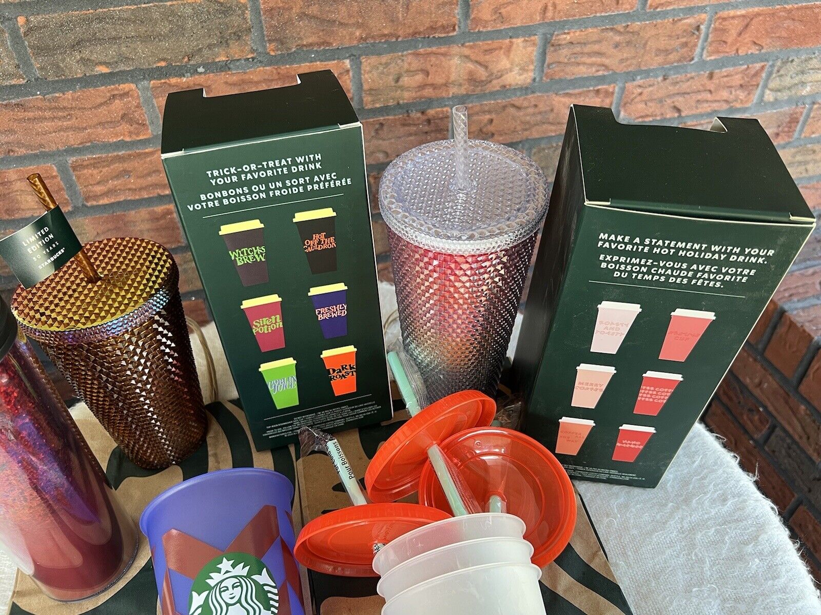 Lot 21 Starbucks Cups Mugs Tumblers Studded Limited Edition Hot Cold Straws Bags