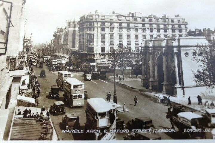 Vintage 1936 RPPC Postcard E. Oxford Street London Marble Arch