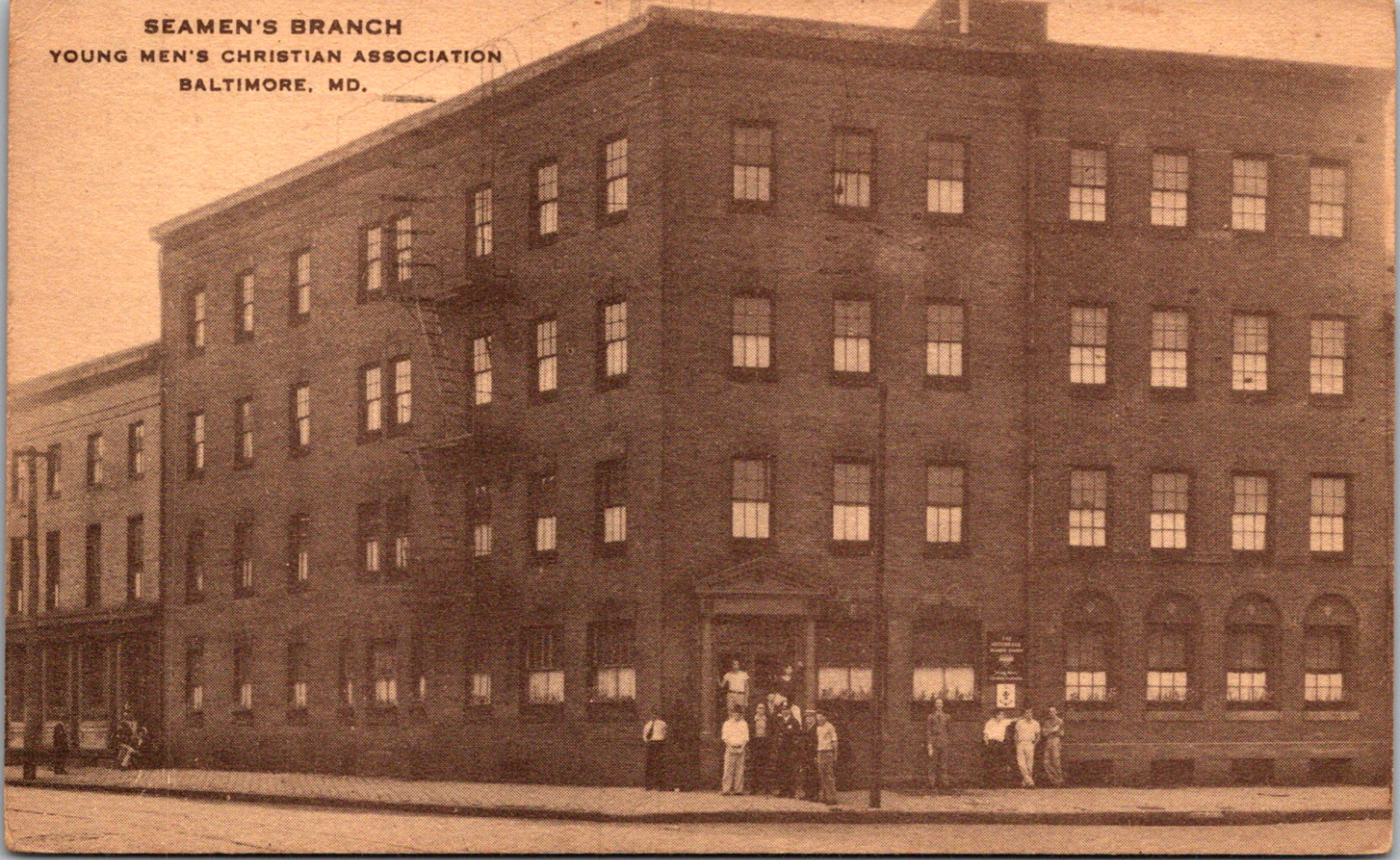 Baltimore Maryland MD Men Standing at 899 S. Broadway Vintage c 1943 Postcard
