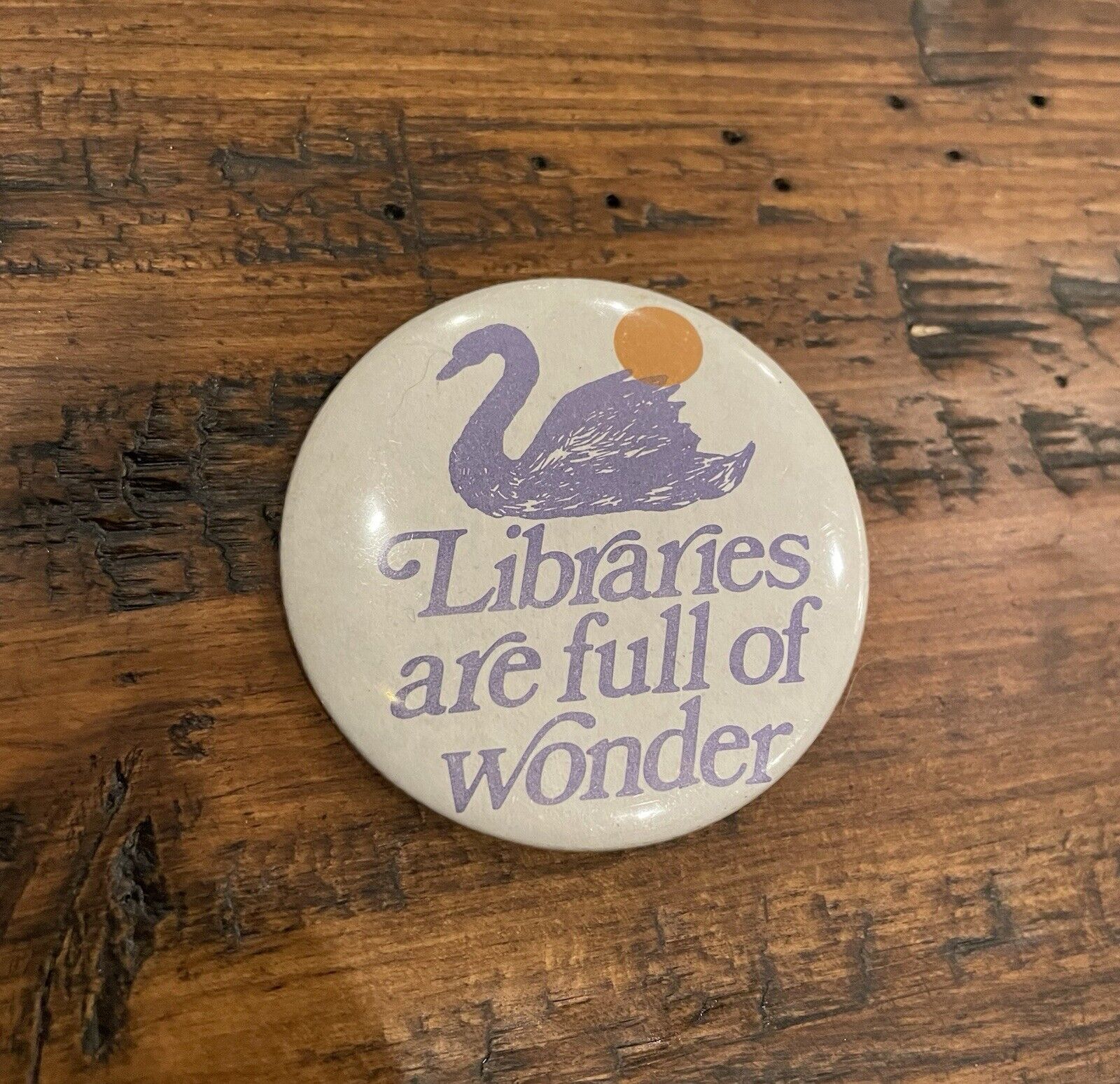 Vintage Libraries Are Full Of Wonder Pin Button