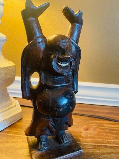 Antique Feng Shui Laughing Buddha with Teeth, Collectible, Climate Controlled