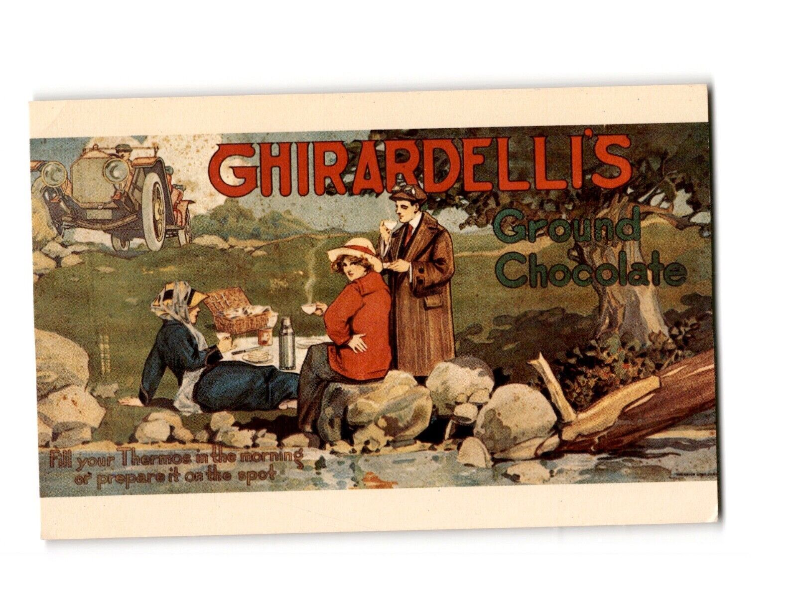 Vintage Ghirardelli Chocolate Ad Postcard, San Francisco Square