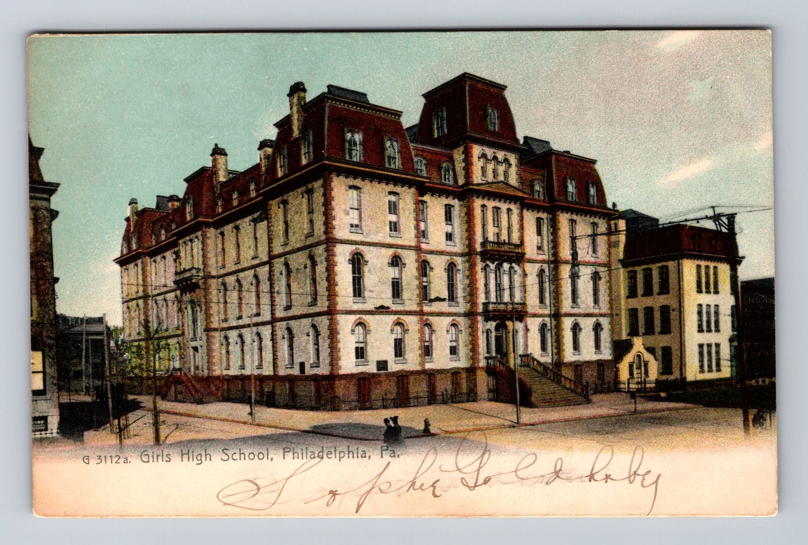 Philadelphia PA-Pennsylvania, Girls High School, Antique Vintage Postcard