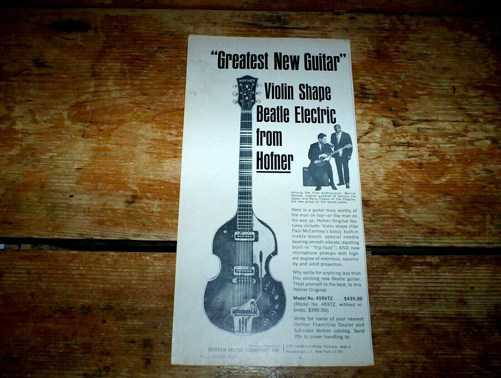 THE BEATLES Paul McCartney ( HOFNER BASS ) Vintage 1966 6\