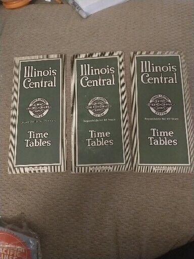 Lot Of 3  Illinois Central Time Table Brochures Dated 1930 & 31, Good Condition 