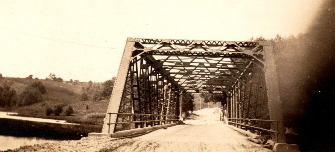 1918-1930 RPPC Nice Steel Bridge Unknown Location VINTAGE Postcard