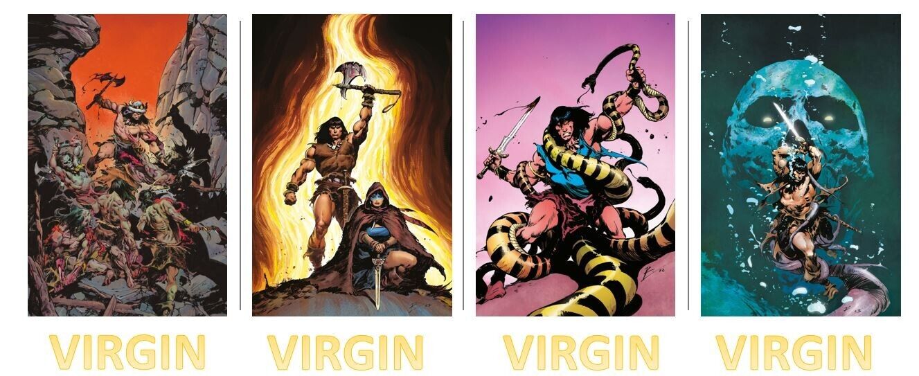 🔥 Conan The Barbarian ISSUES 1/2/3/4  - VIRGIN  Lot of 4 - LIMITED PRINT RUN🔥
